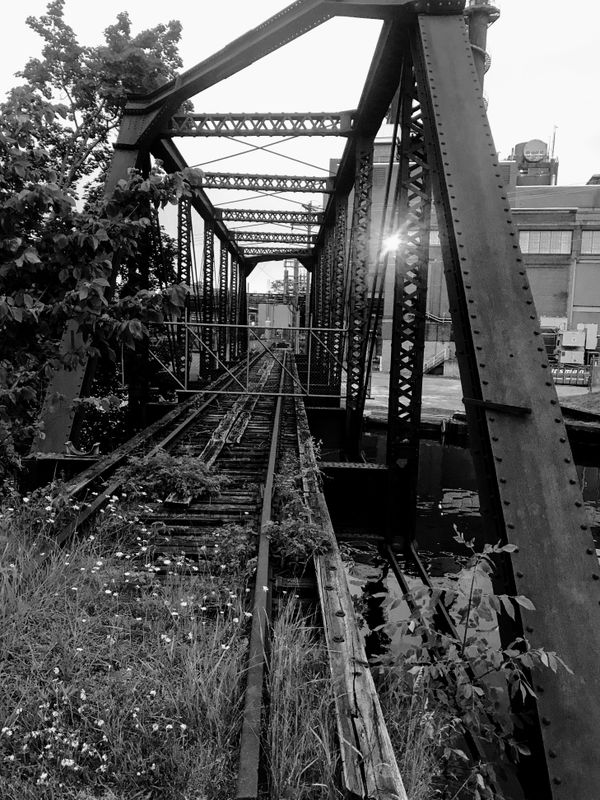 Railroad tracks to abandoned factories thumbnail