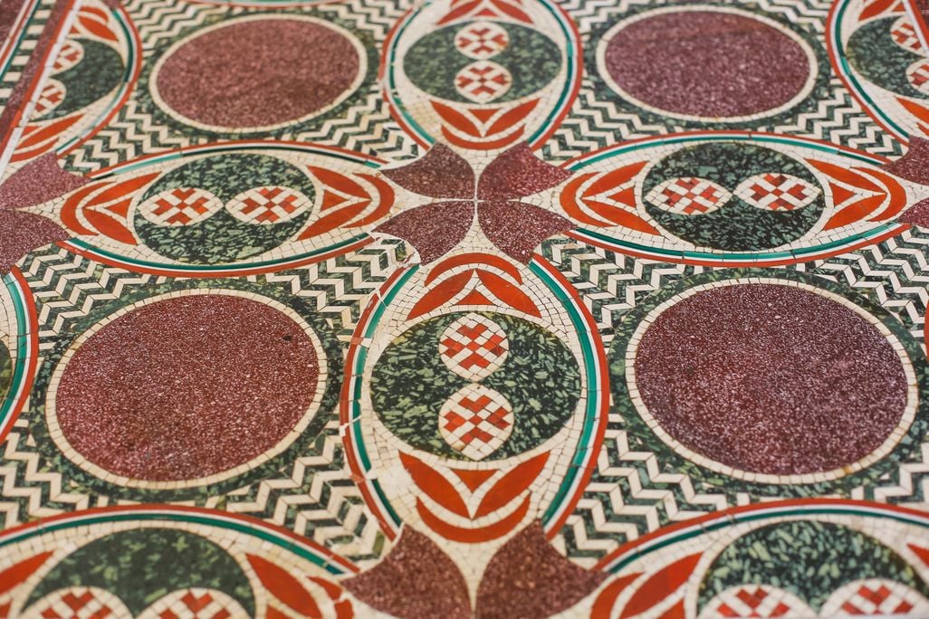 Close-up shot of the mosaic