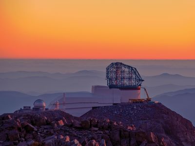 Vera C. Rubin Observatory at sunset
