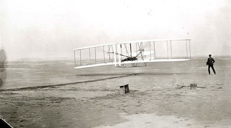 Orville Wright (above) and his brother Wilbur are credited with having conducted the first sustained, controlled, heavier-than-air flight.