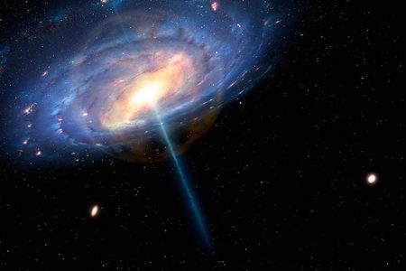 An artist's impression of the Milky Way six million years ago, depicts an orange bubble at the galactic center and extending to a radius of about 20,000 light-years. Scientist think that outside of that bubble, a pervasive "fog" of million-degree gas might account for the galaxy's missing matter.