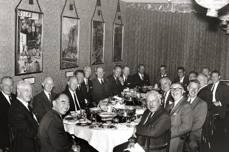 Restaurateur Johnny Kan in the center, 1965