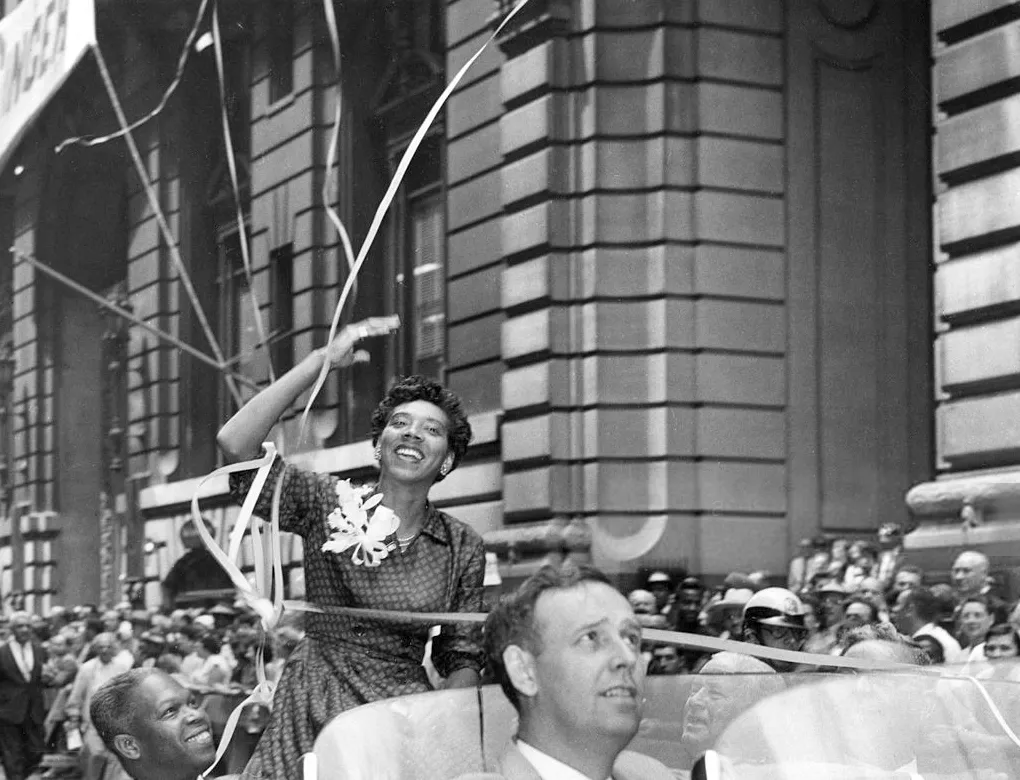 Gibson in Ticker-Tape Parade