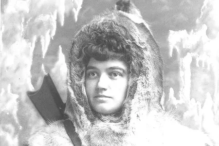 Josephine Peary, wife of the legendary Arctic explorer Robert Peary, wears a parka in 1892