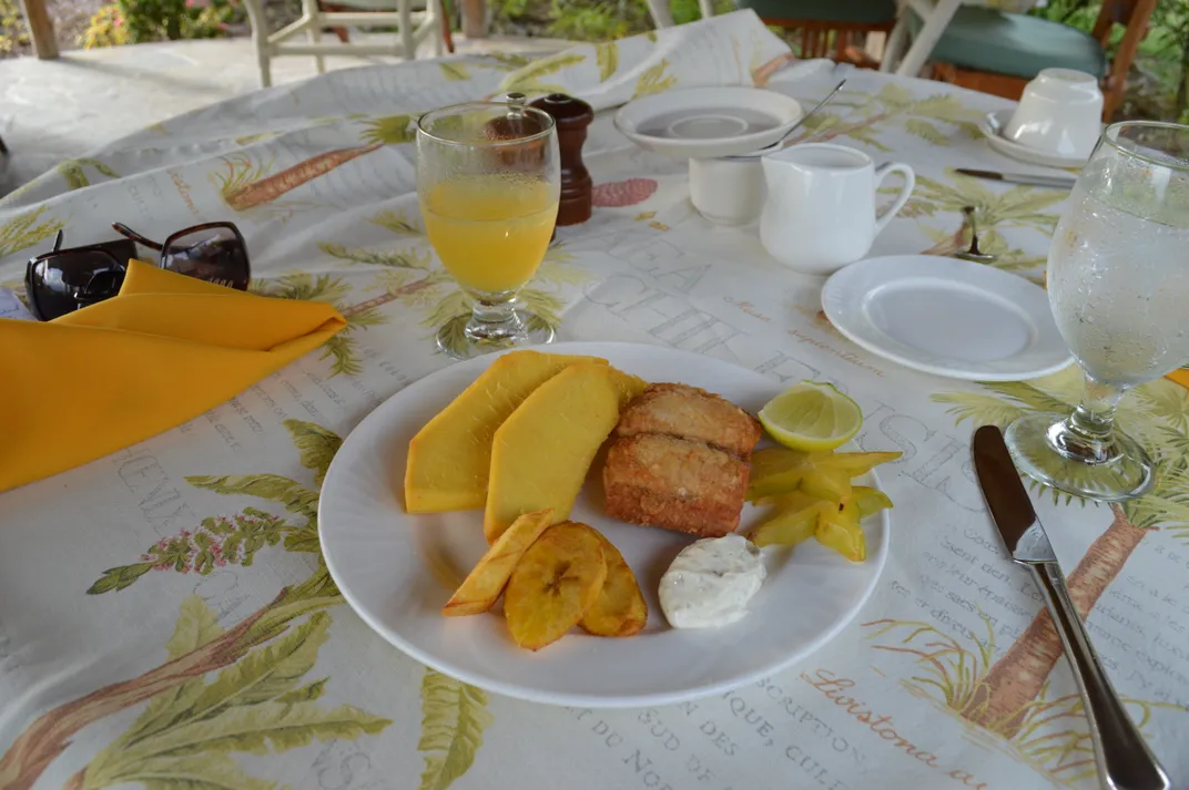 Plate of breadfruit