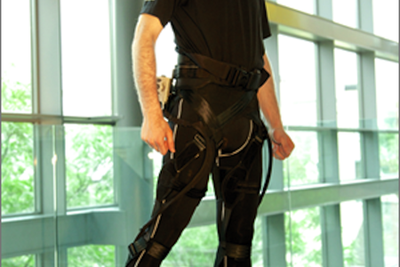 Mobility Enhancing Soft Exosuit: a soft wearable robot made from lightweight and flexible materials. 
