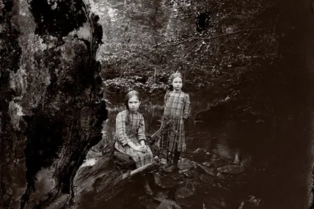 Clarke was an "admirer of beauty," said the folklorist Henry Shoemaker, and he "singled out many lovely mountain girls with his lens." This haunting idyllic interpretation of two girls, presumable sisters, is marred only by some damage to the glass plate negative.