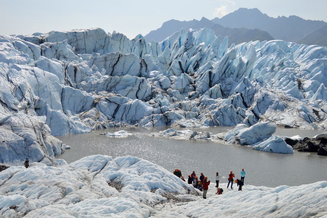 Hiking along Matanuska Glacier