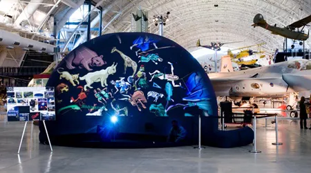 Take a guided tour of the universe in the Air and Space Museum's portable planetarium.