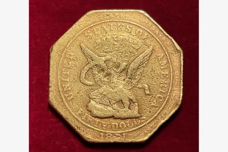 The 1851 $50 gold slug was one of the first coins minted in San Francisco.