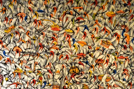 A piece of locally painted art on display at the Marriott Port-au-Prince in Haiti.