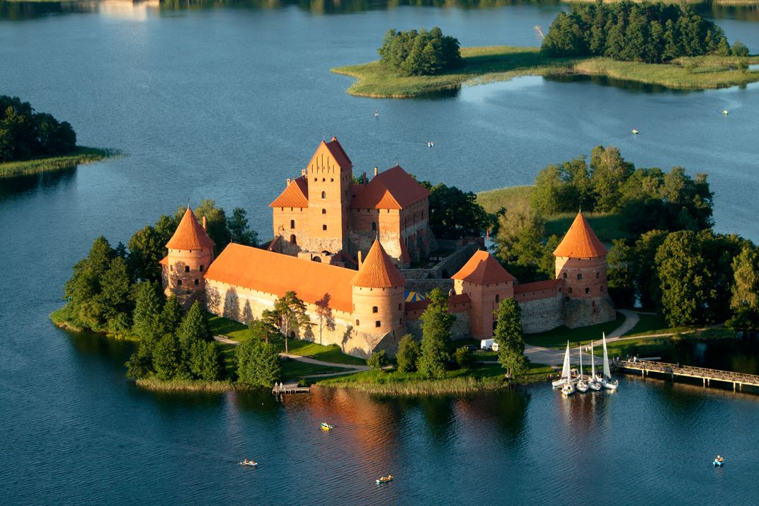 A medieval castle in Trakai, Lithuania