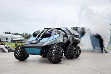 The Mars Rover Concept Vehicle was created as a traveling exhibit to inspire future space explorers. 