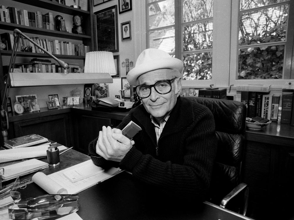 Norman Lear at his desk