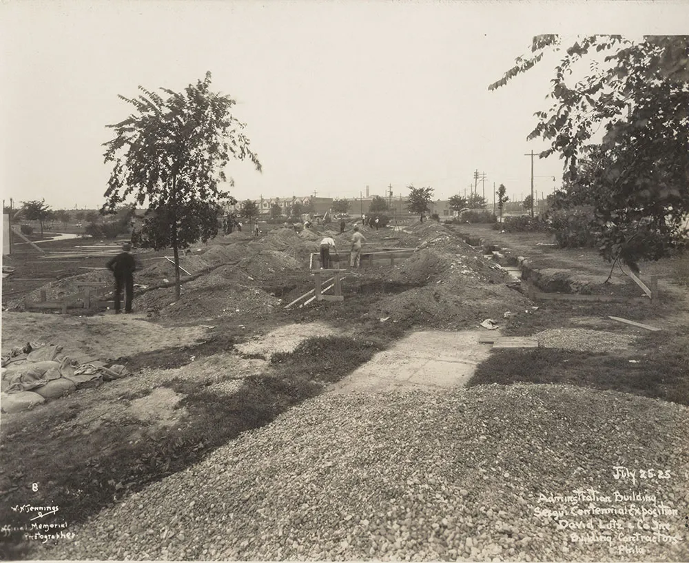 Construction underway in the summer of 1925