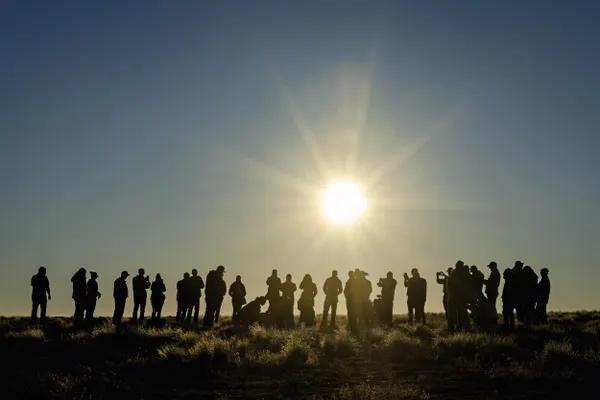 Wildlife advocates watch the release of endangered black-footed ferrets into the wild thumbnail