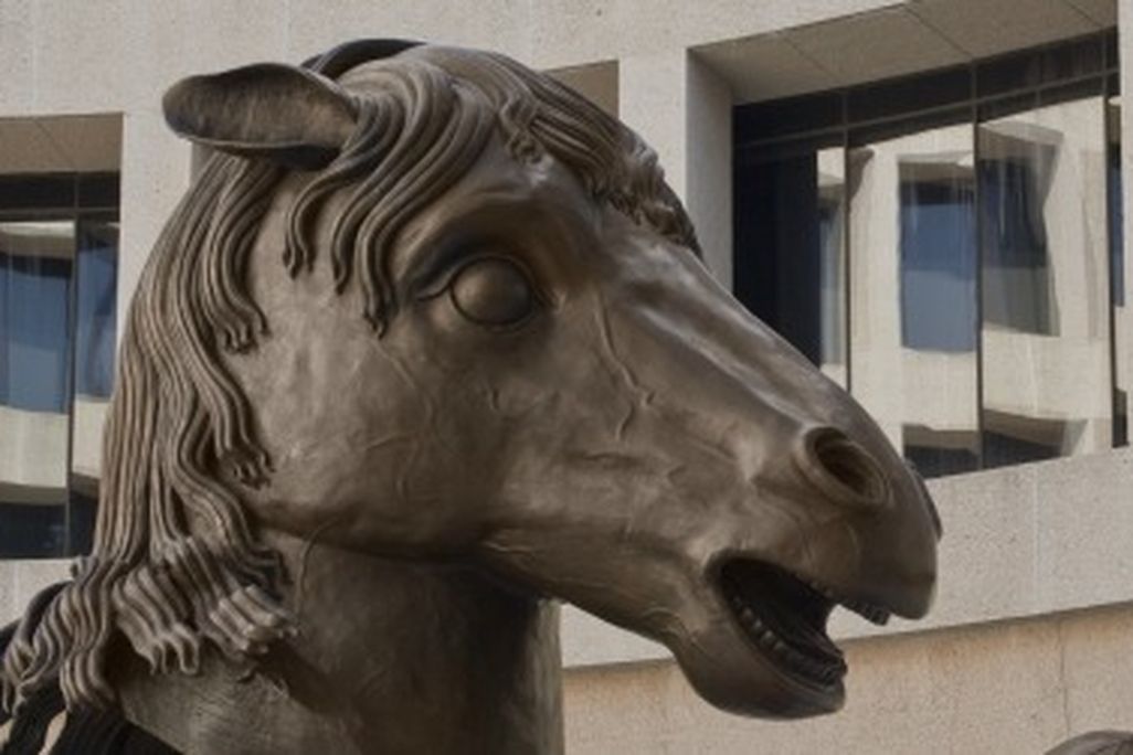 Ai WeiWei's zodiac animals come to the Hirshhorn plaza.