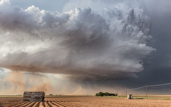 The Texas "dust bowl" with a looming storm cloud thumbnail