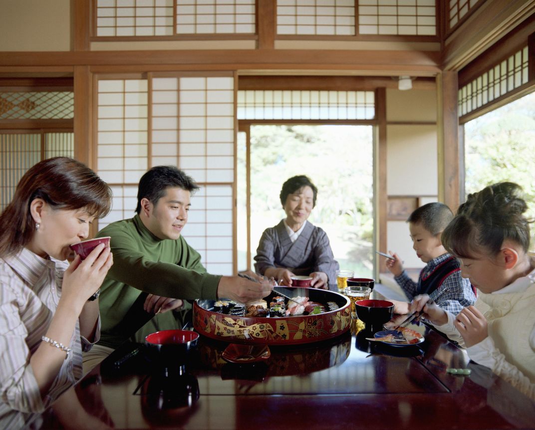Traditional family dinner in Japan