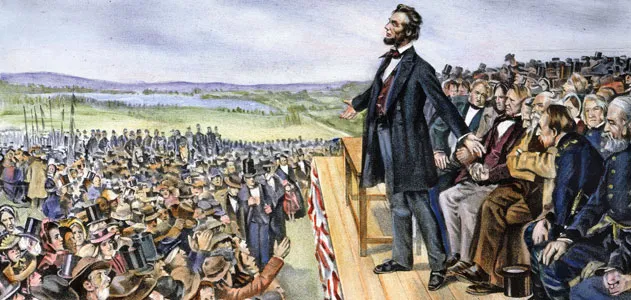 Abraham Lincoln delivering the Gettysburg Address