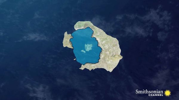 Preview thumbnail for The Entire Bay of Santorini Is an Active Volcanic Crater