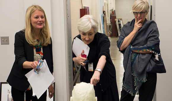 Left to right: Dorothy Moss, Brandon Fortune, and Helen Molesworth; Photo: Rachel Burke, National Portrait Gallery, Smithsonian Insitution