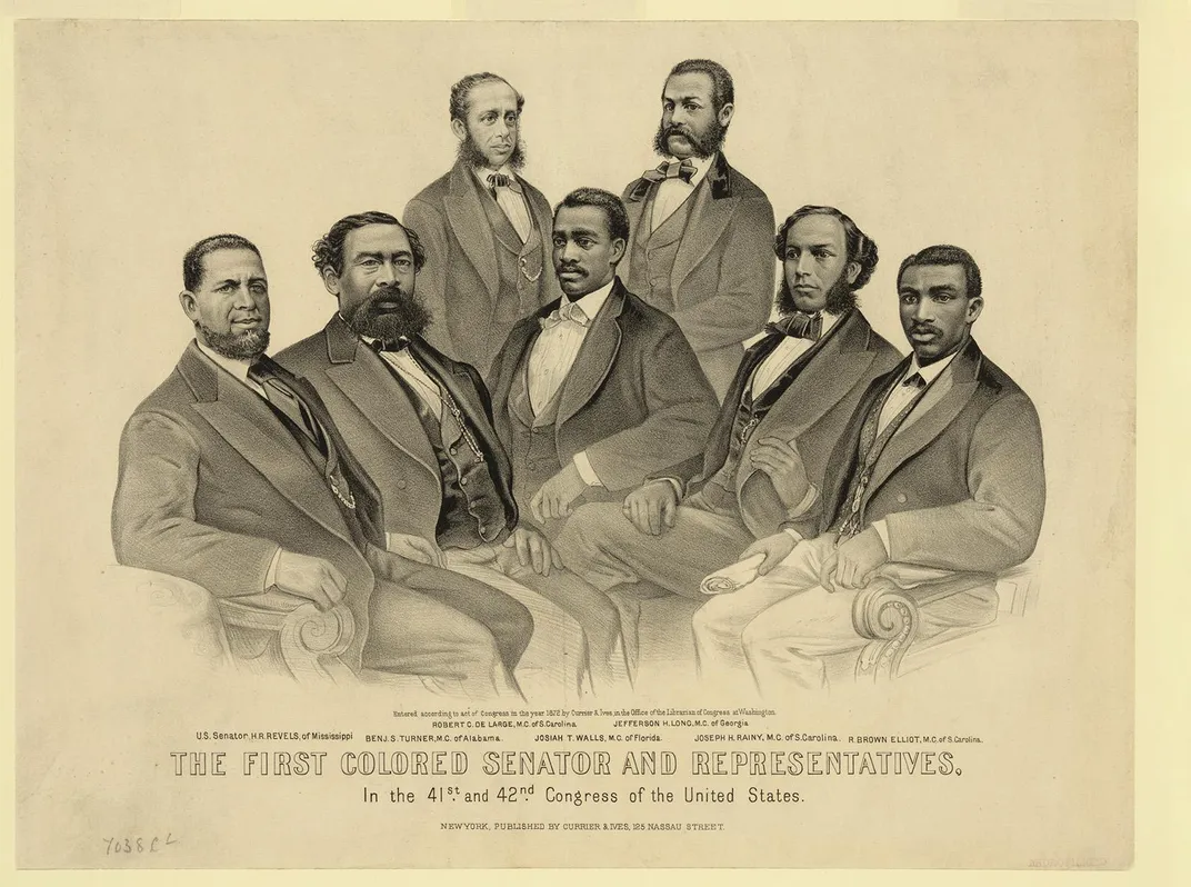 1872 lithograph of African American men who served in Congress