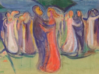 The middle section of&nbsp;Dance on the Beach&nbsp;(1906) by Edvard Munch
