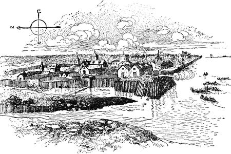 A 1905 illustration of Jamestown from Harper's Encyclopaedia of United States History&nbsp;