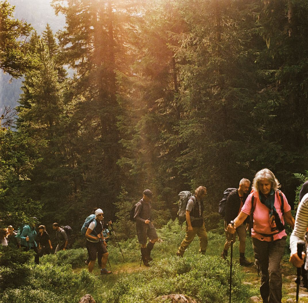 A forested stretch on the Austrian side of the trail.