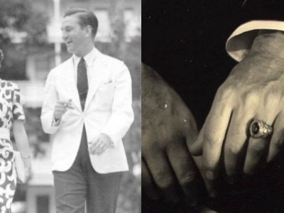 Left: Lisa and Minter Dial, on their way to the 1939-40 New York World's Fair. Right: Minter's ring