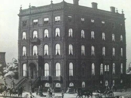 Madame Restell’s residence, on the northeast corner of 5th Avenue and 52nd Street.