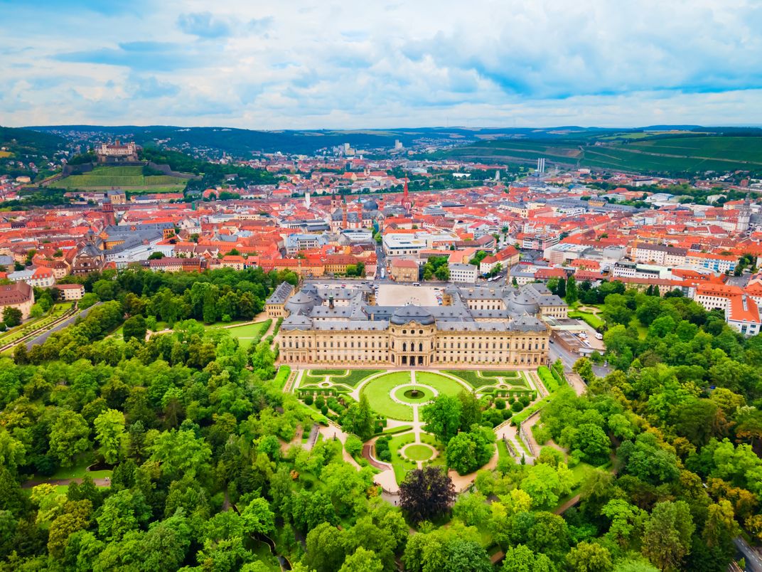 Town of Wurzburg and the Wurzburg Residenz (foreground), Germany