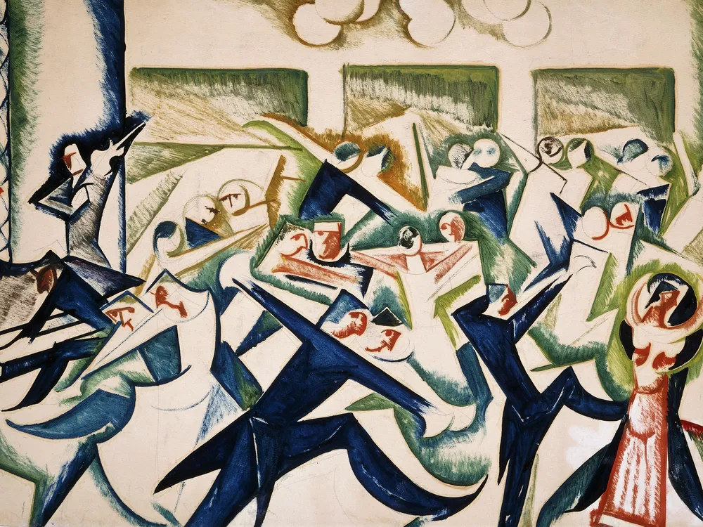 a painting of people dancing the tango