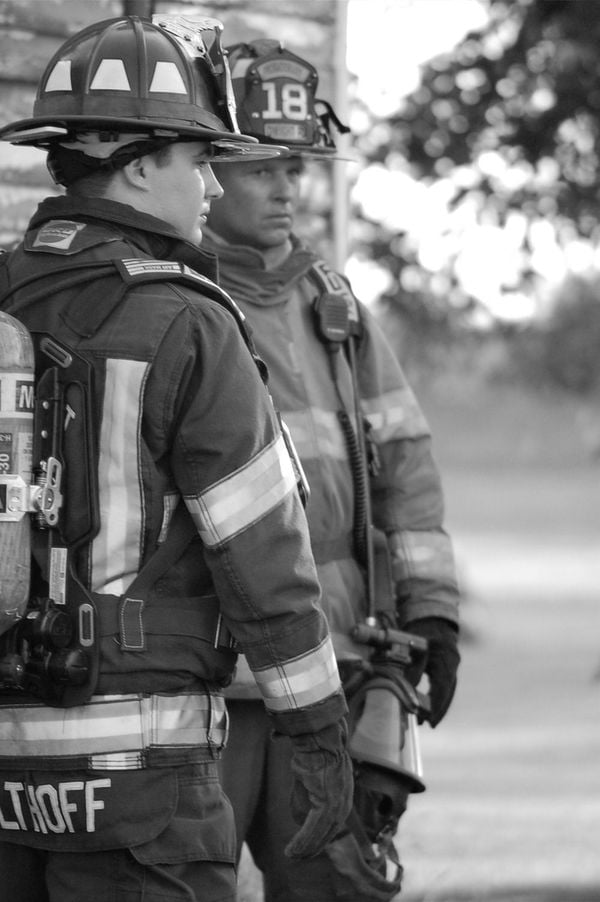 Father and Son. Picture of My Husband and Son on the Fire Department in Dwight IL. thumbnail