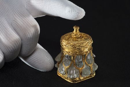 Discovered with the Galloway Hoard in Scotland, a gold-wrapped rock crystal jar includes the name of a previously unknown bishop from medieval Britain.