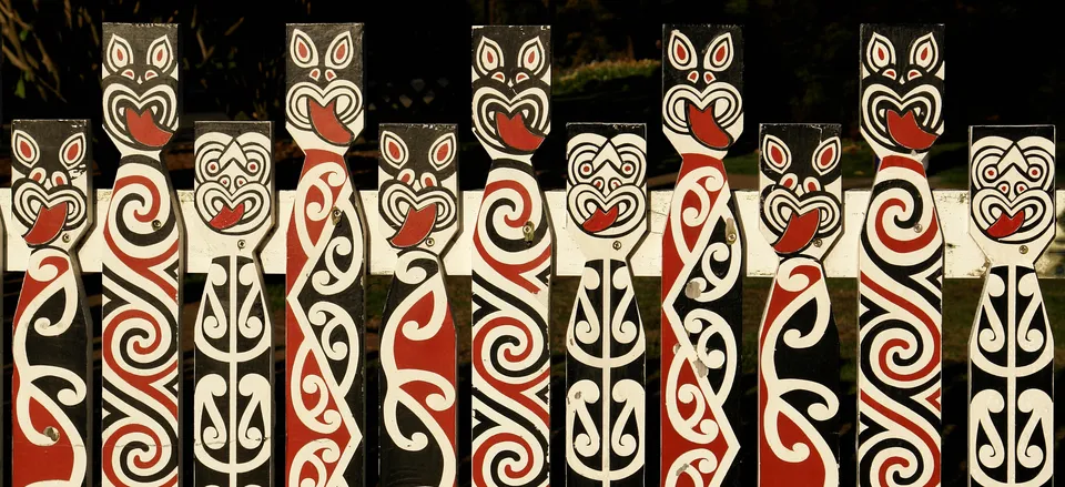  Fence with traditional Maori design 