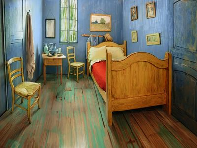 For only $10, you can spend a night in a faithful recreation of van Gogh's "The Bedroom," wonky angles and all.