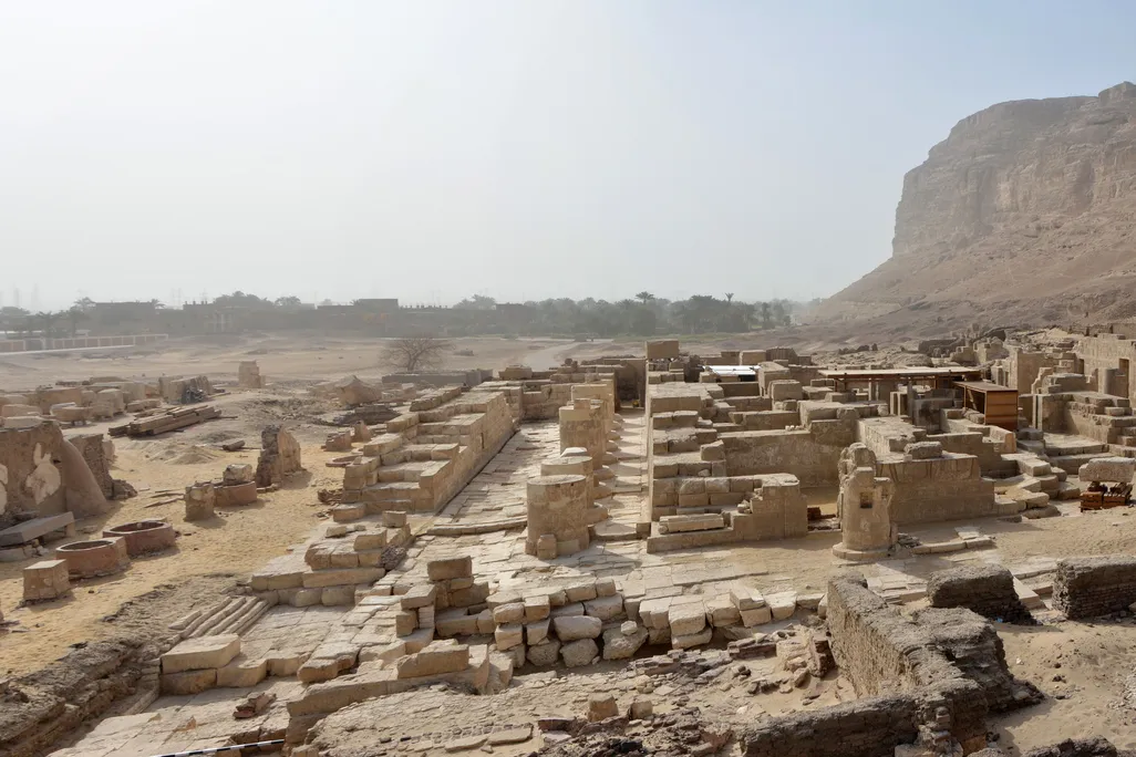 ruins of ancient temple in sandy desert