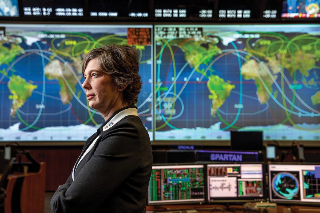 Holly Ridings in the Blue Flight Control Room