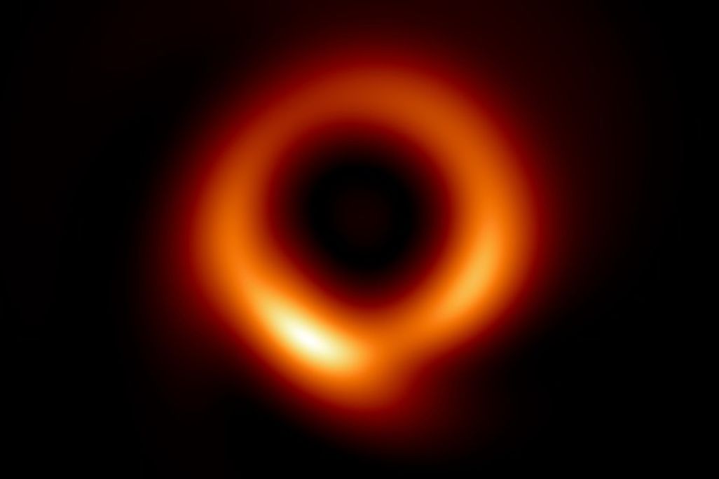an orange ring against black