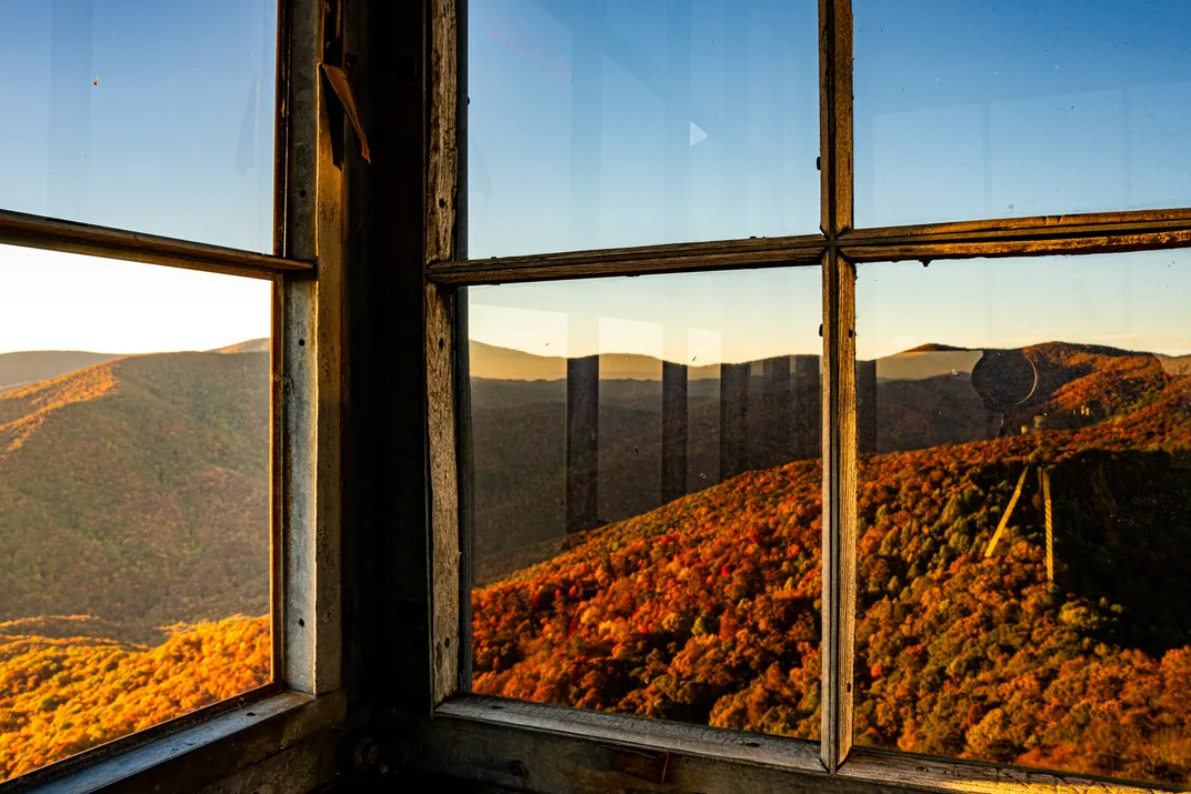 The view from the Shuckstack Fire Tower in the Great Smoky Mountains National Park