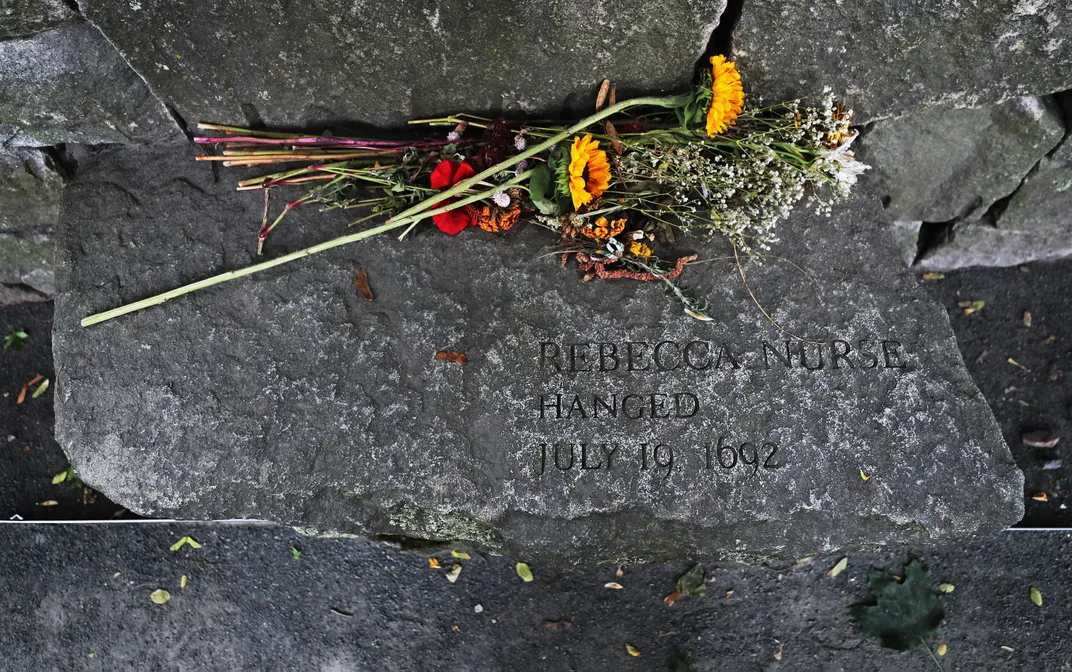 Memorial to Rebecca Nurse, who was executed for witchcraft, at the Salem Witch Memorial in Salem, Massachusetts