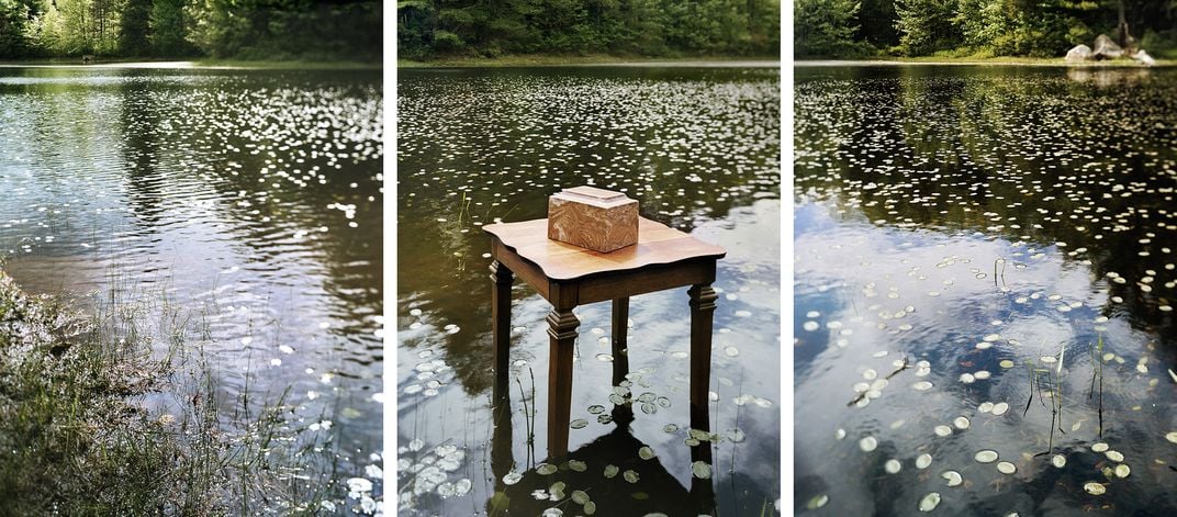 David Hilliard, Dad, at Manmade Pond, 2020, inkjet prints