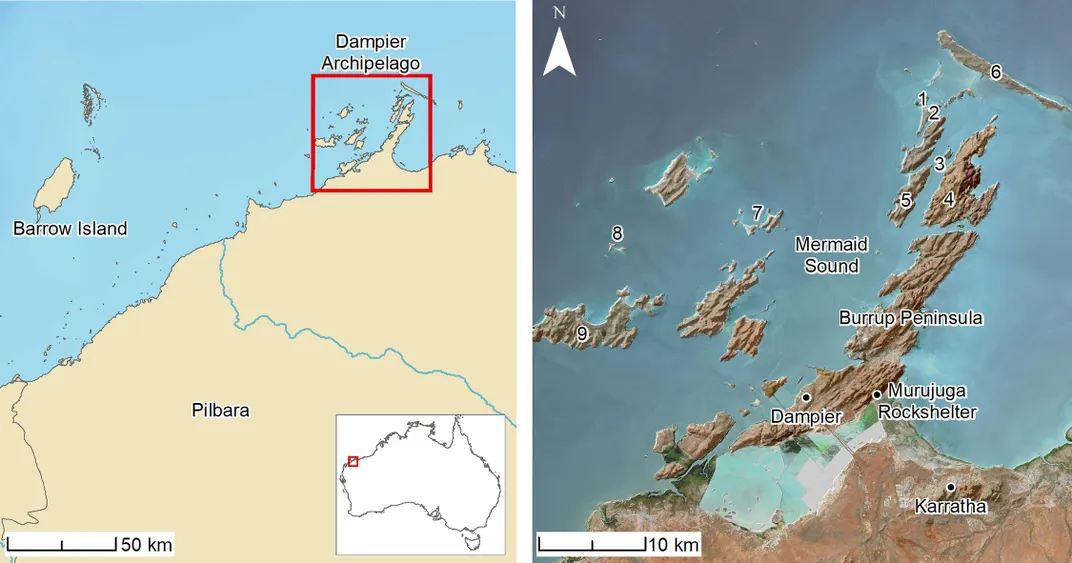 Location of the Murujuga site