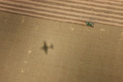Shadows and reflections from a B-25.