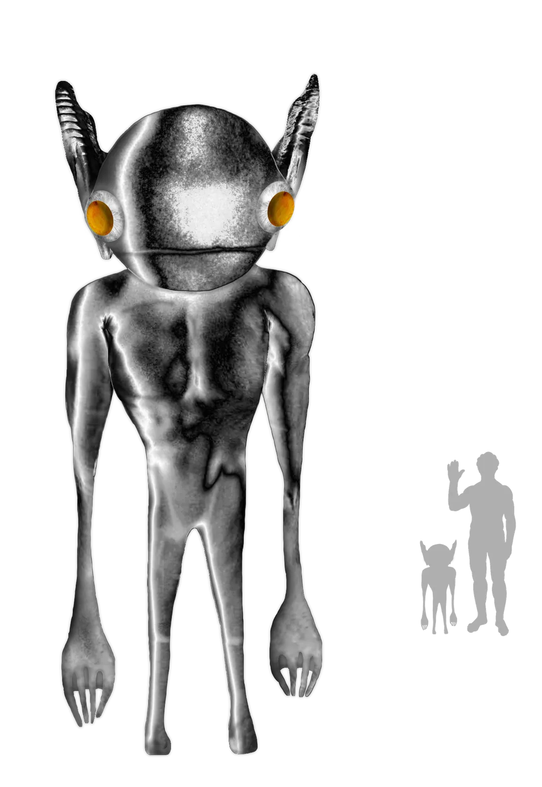 An artist's rendering of a so-called Hopkinsville goblin