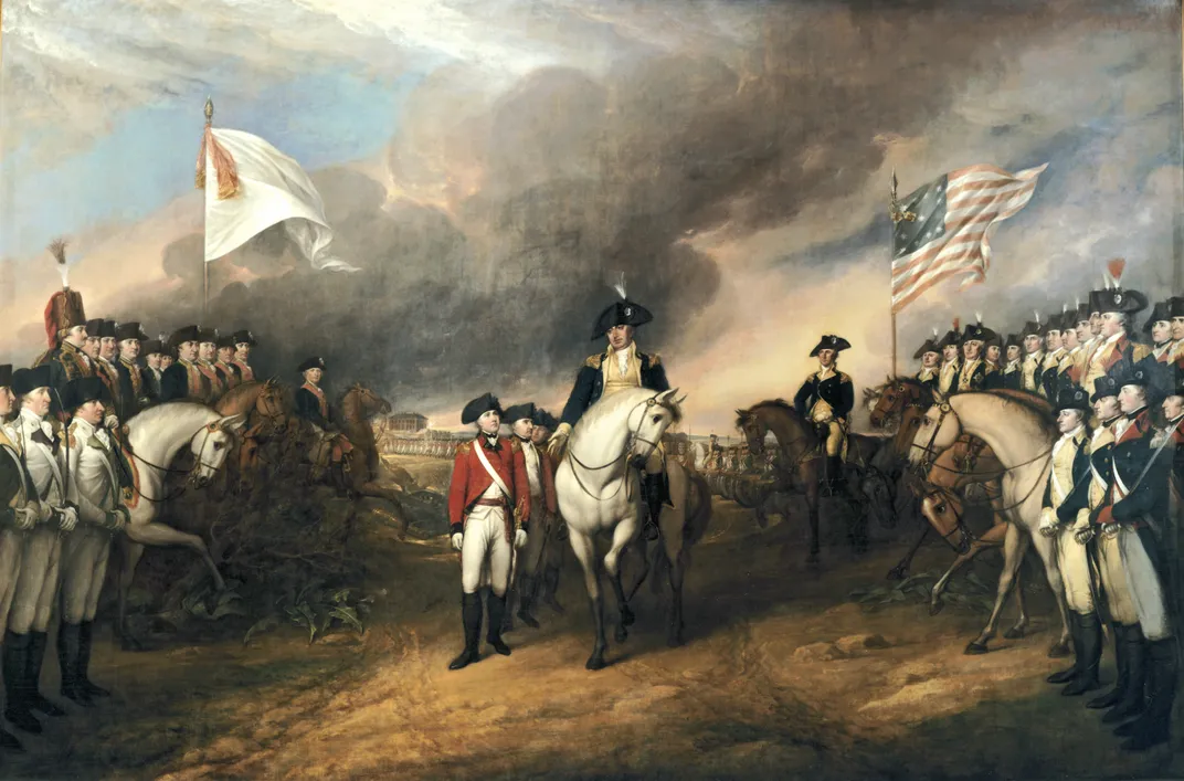 John Trumbull's painting of General Cornwallis' surrender at Yorktown