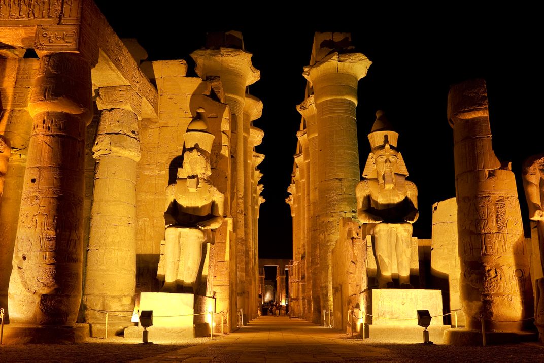 Luxor Temple illuminated at night