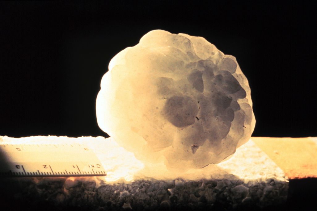 Giant aggregate hailstone